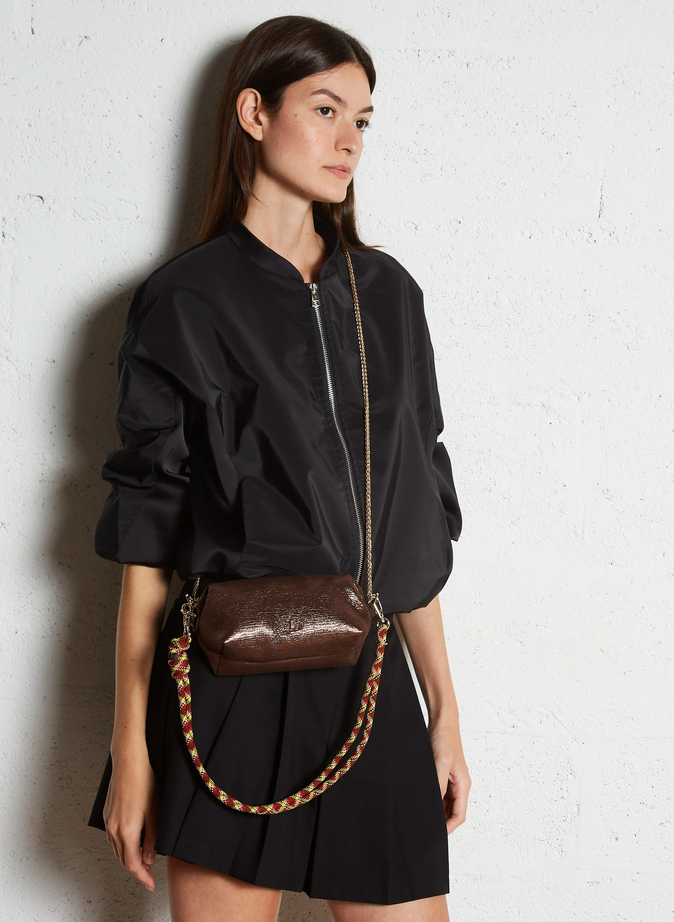 NUAGE - Sac porté épaule en cuir| Marron