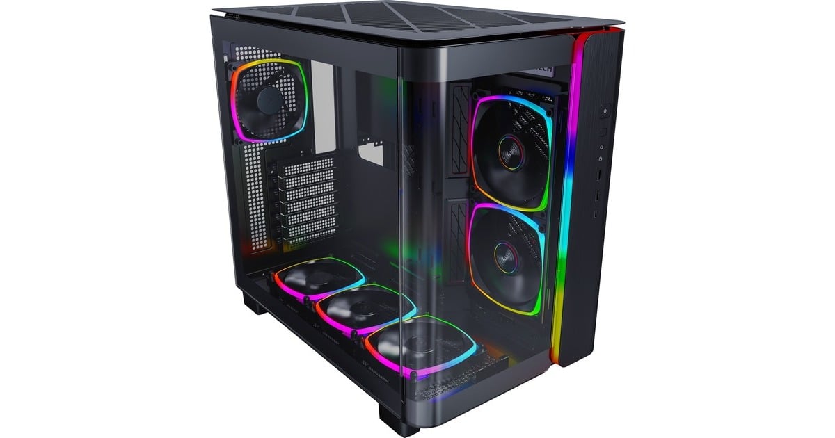 MontechKING 95 PRO midi tower behuizing  (Zwart | 2x USB-A | 1x USB-C | RGB | Tempered Glass)