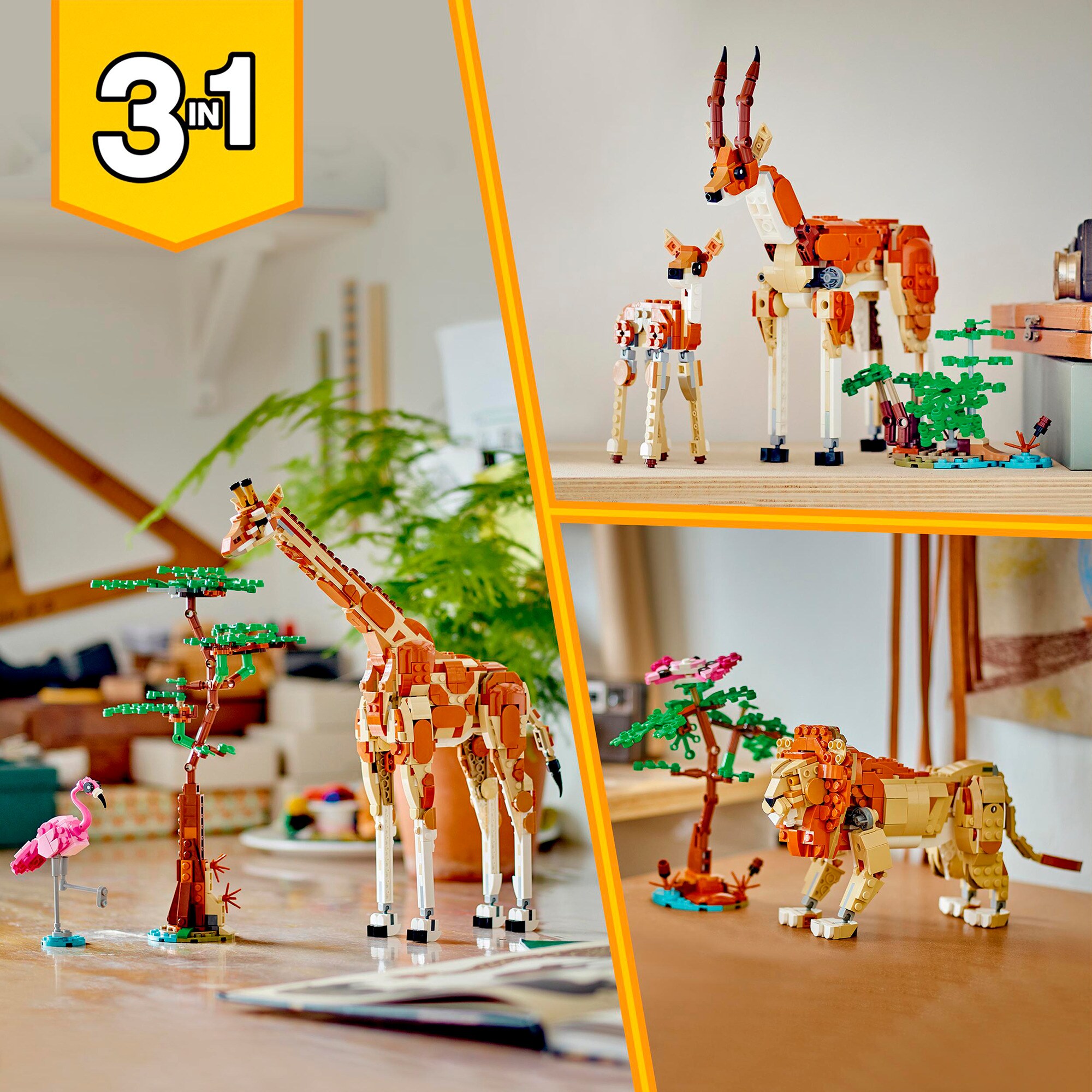 LEGO Konstruktionsspielzeug Creator 3-in-1 Tiersafari