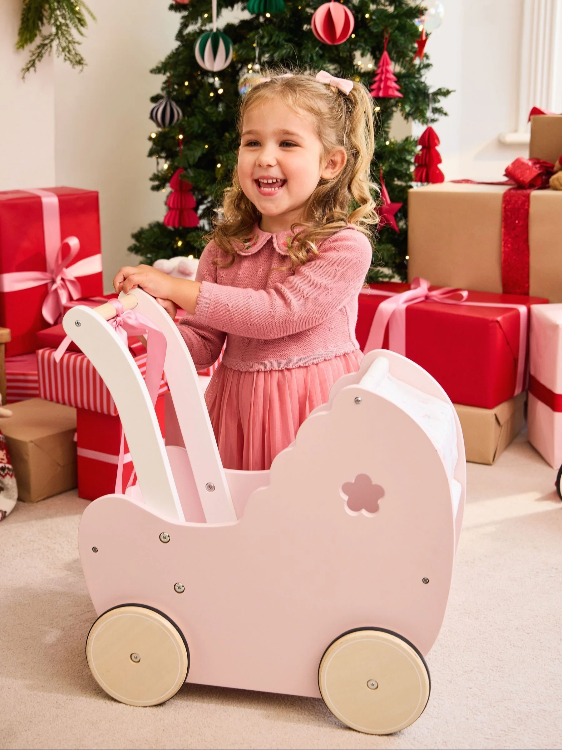 Roze Kerstmis - JoJo Maman Bébé Knitted Combo Dress