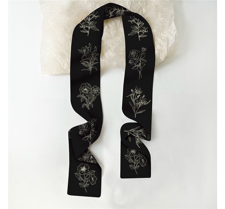 Uweiifame - Zijden sjaal met bloemenprint