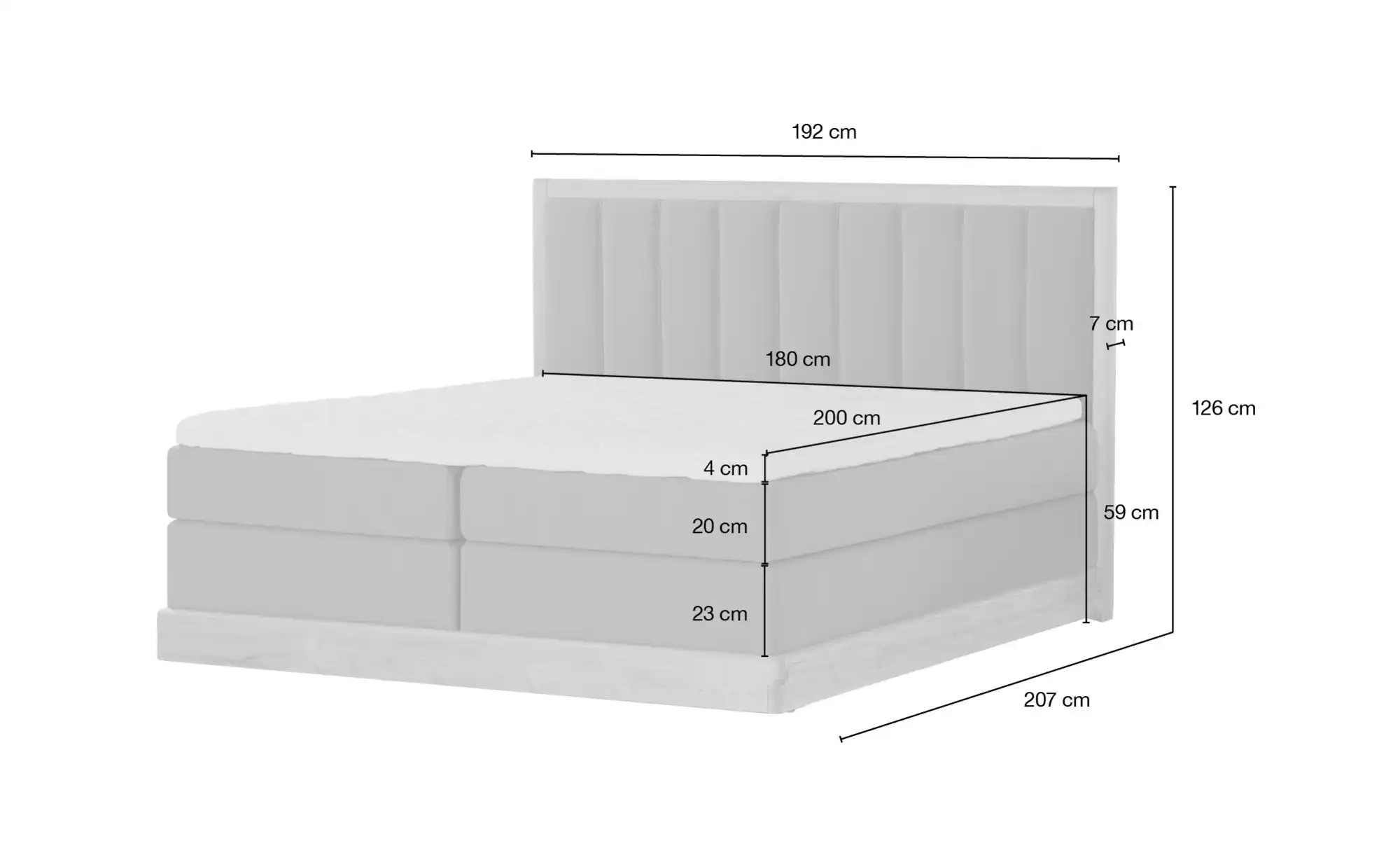 Switch Refresh Massivholz-Boxspringbett Alma