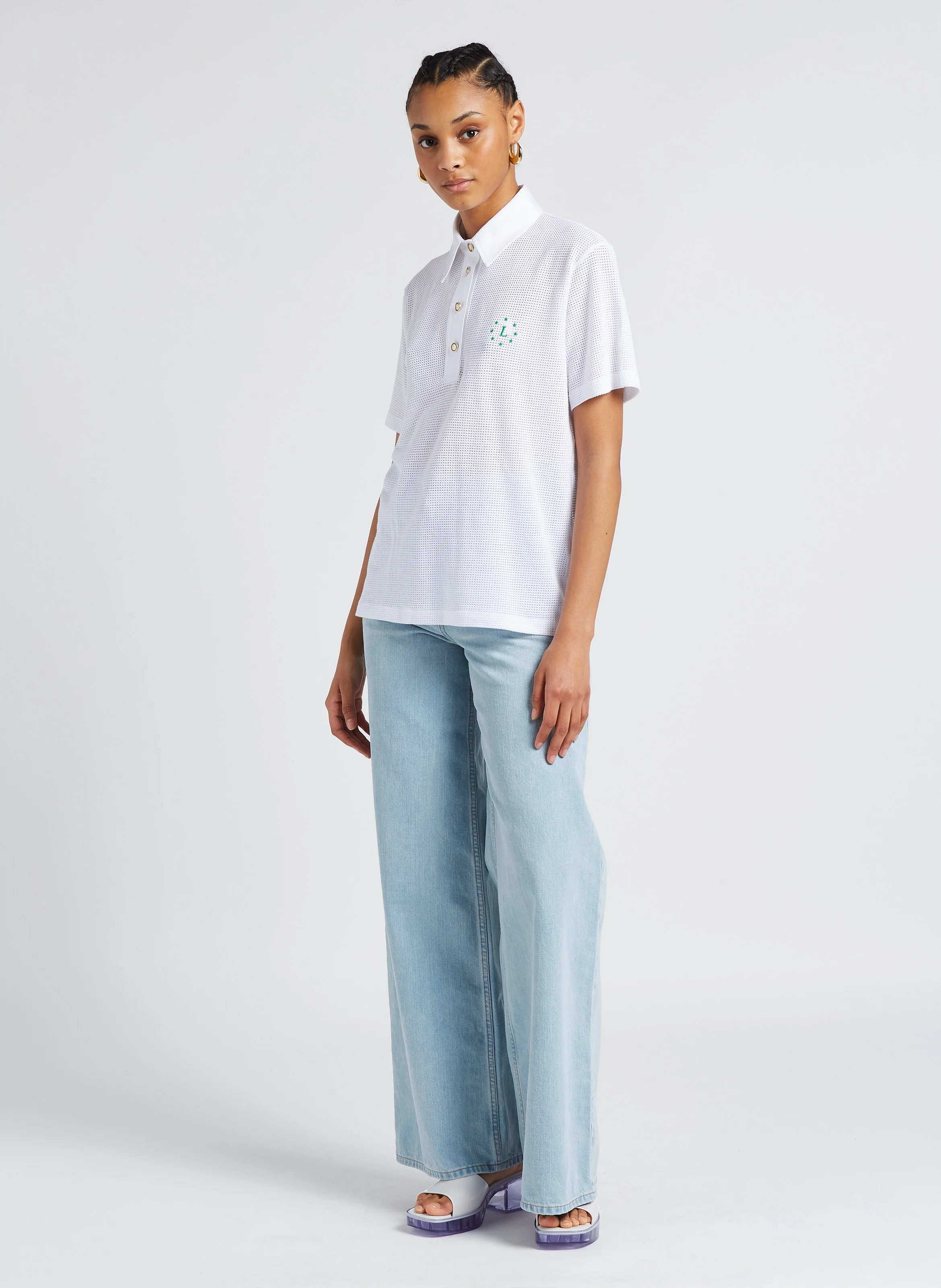 PARKER - Jean taille haute large en coton | Jean Délavé