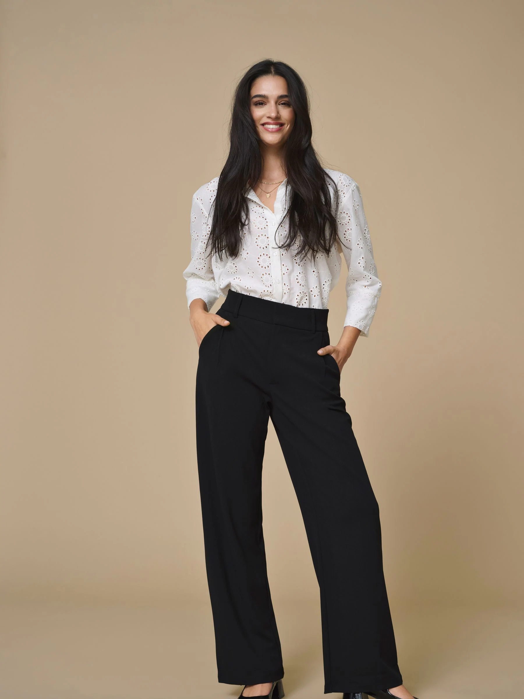 JDY - Broek met wijde pijpen