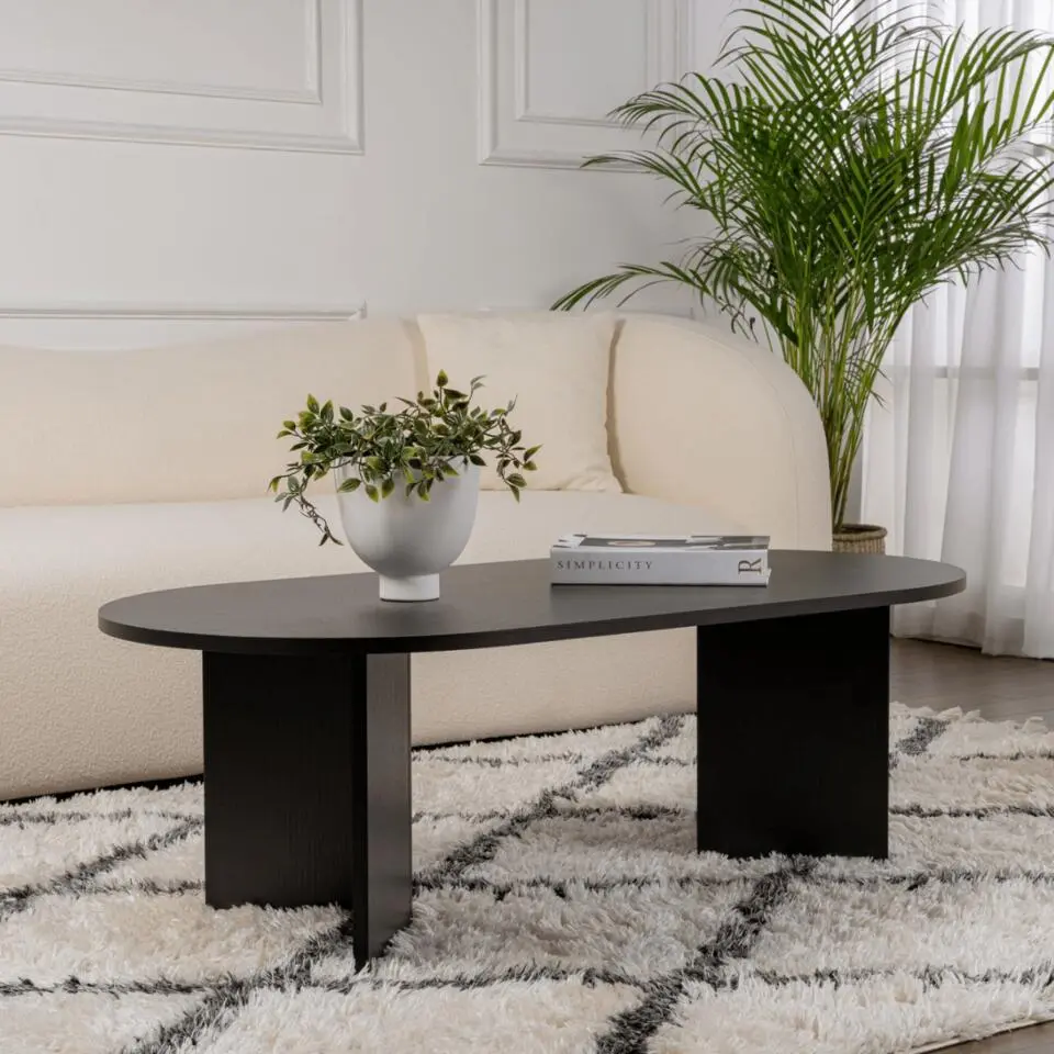 CALICOSY - Salontafel IRIS - Zwarte eik - 39,8x119x60 cm