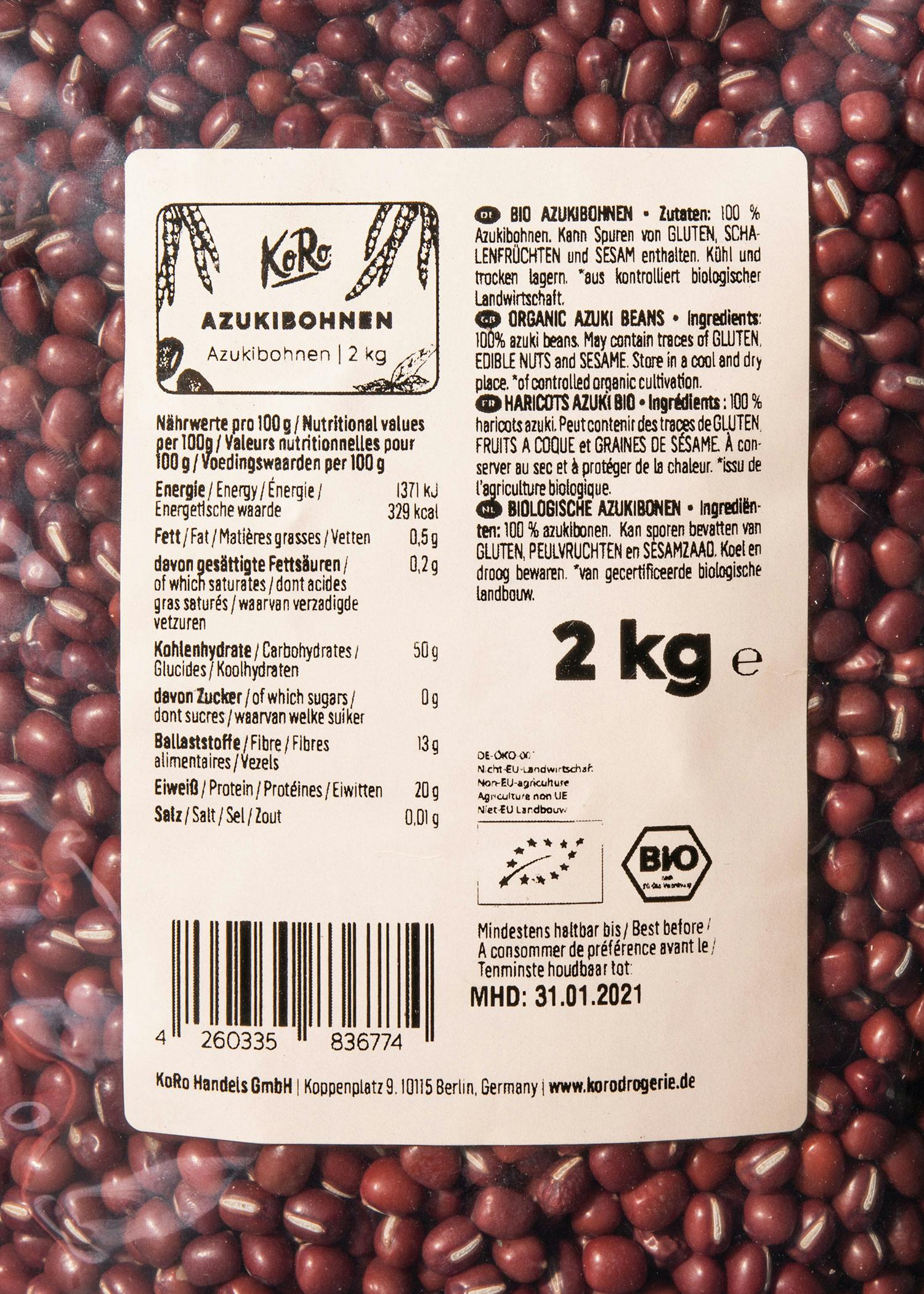 Bio Azukibohnen 2 kg