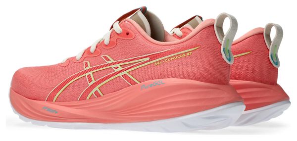 Chaussures Running Asics Gel-Cumulus 27 Corail/Vert Femme