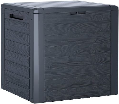 Prosperplast - Woodebox Tuinbox Kussenbox Afsluitbaar Kunststof 140 Liter Antraciet