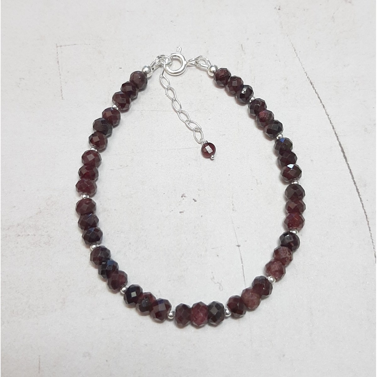 Bracelet en Grenat et Argent 925