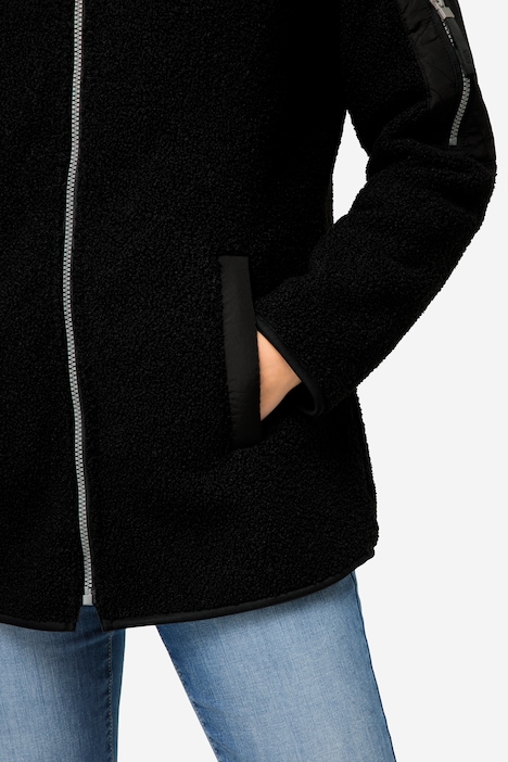 Teddyjacke, Stepp-Einsätze, Stehkragen, Zipper, OEKO-TEX