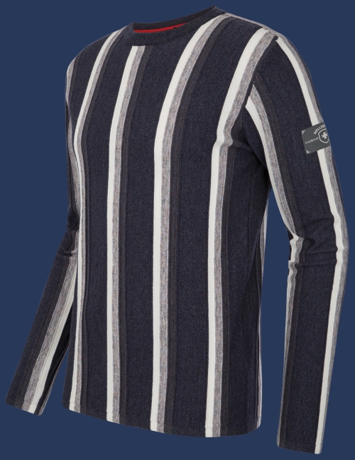 Herren Pullover 010 KoNitF, Darknavy/Anthracite