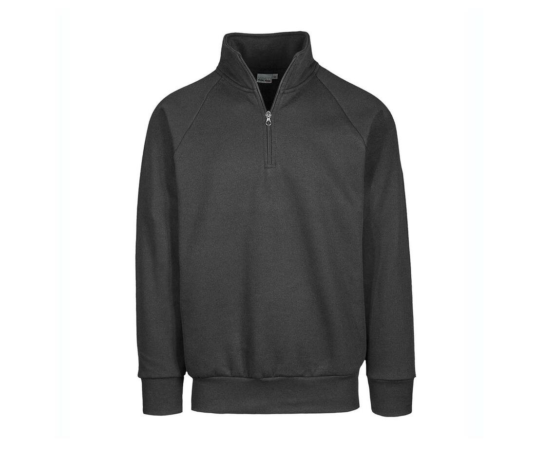 VESTI IT503 - Pull Zippé à Col Montant en Coton Mélangé