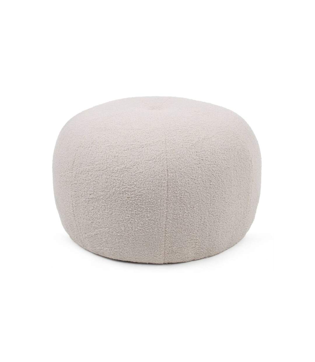 Paris Prix - Pouf Rond Bouclette pilou 55cm Beige