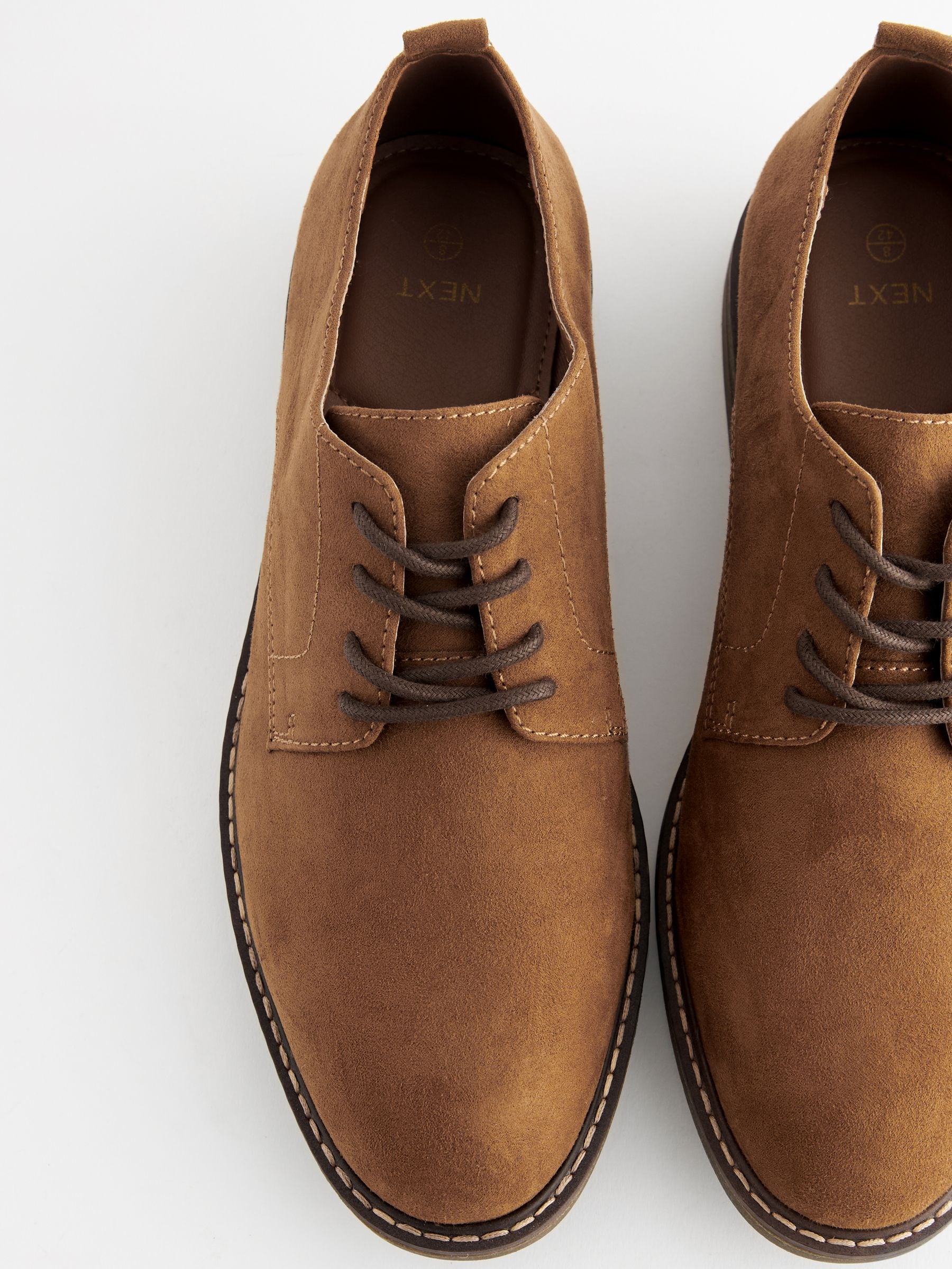 Lichtbruin - Suedette Derby schoenen