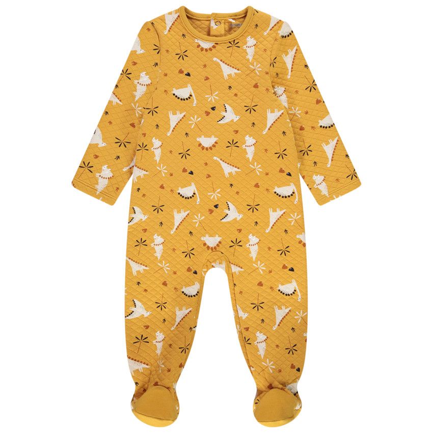 Dors-bien en jersey quilté imprimé dinosaures pour bébé garçon - Jaune