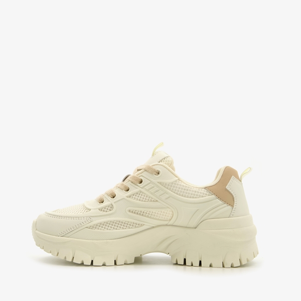 Blue Box dames dad sneakers wit beige