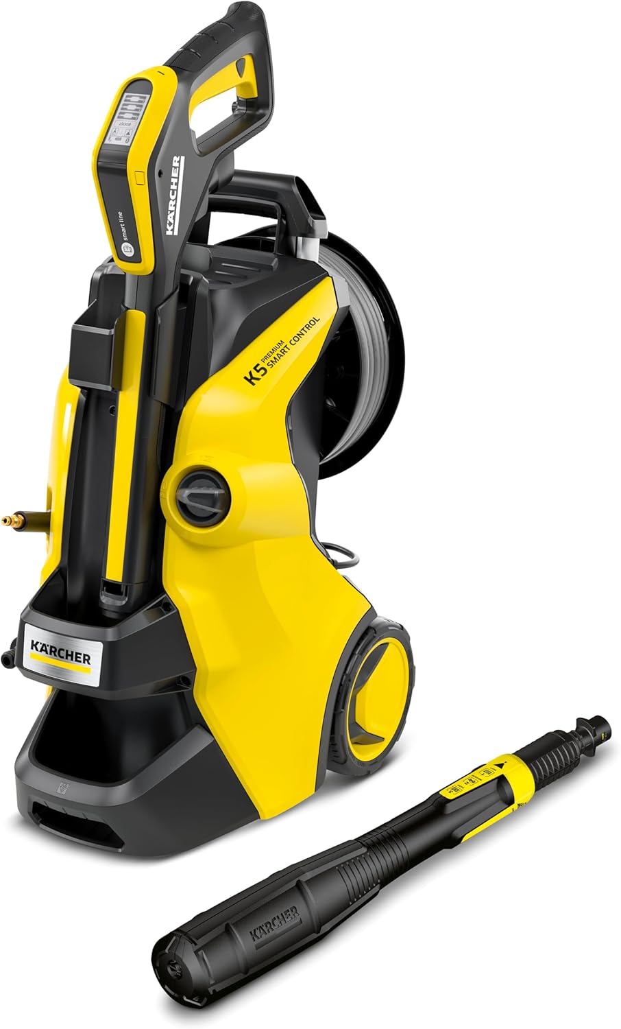 Kärcher Hochdruckreiniger K 5 Premium Smart Control Flex, Druck: max. 145 bar, Fördermenge: 500 l/h, Flächenleistung: 40 m²/h, Schlauchtrommel, Hochdruckschlauch und -Pistole