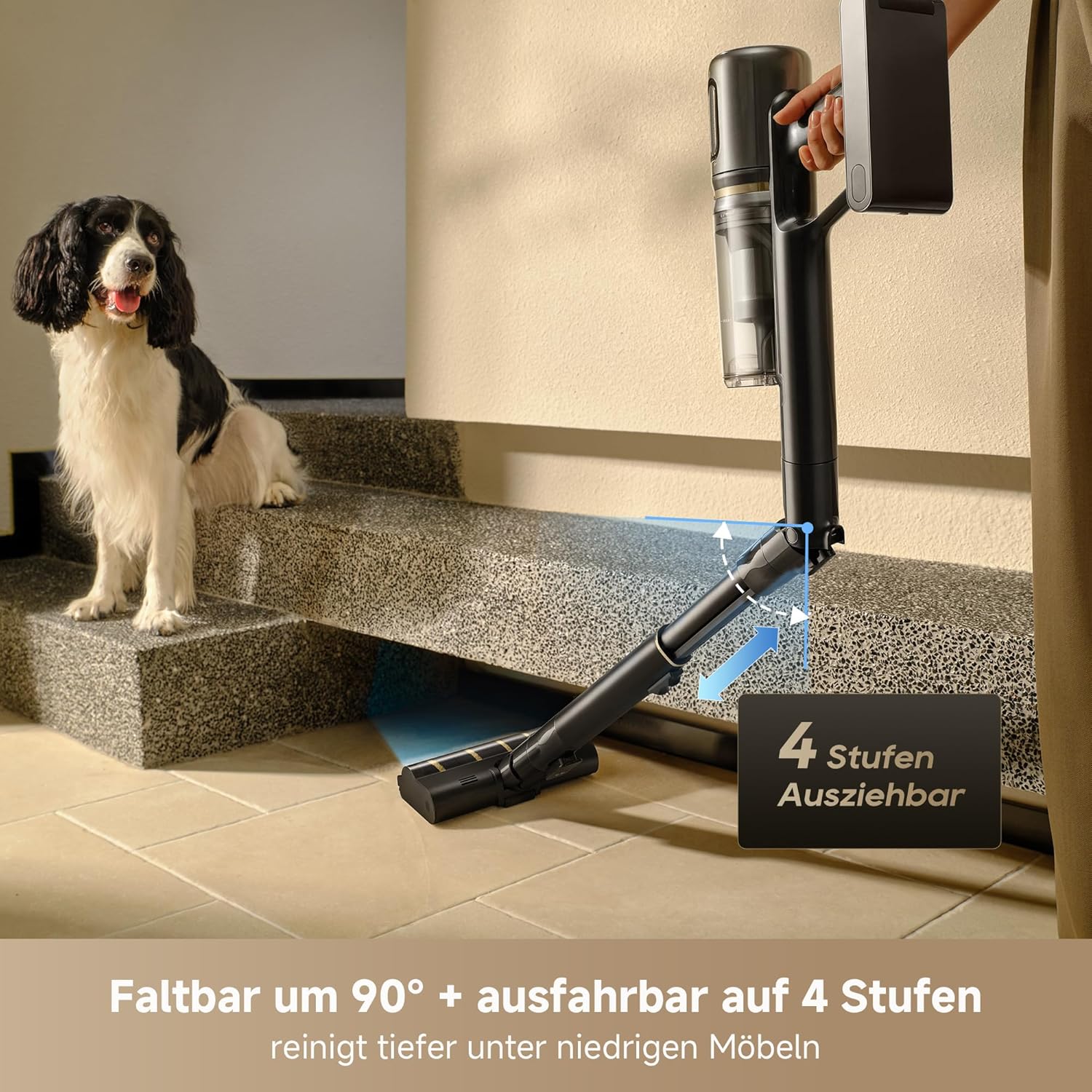dreame V20 Pro-A Kabelloser Staubsauger, Kantenreinigung 0 mm, ohne Verheddern, für Hartböden und Teppiche, 24.000PA / 210 AW, 90 Min. maximale Laufzeit, Filterung 99,99%, entfernt Tierhaare