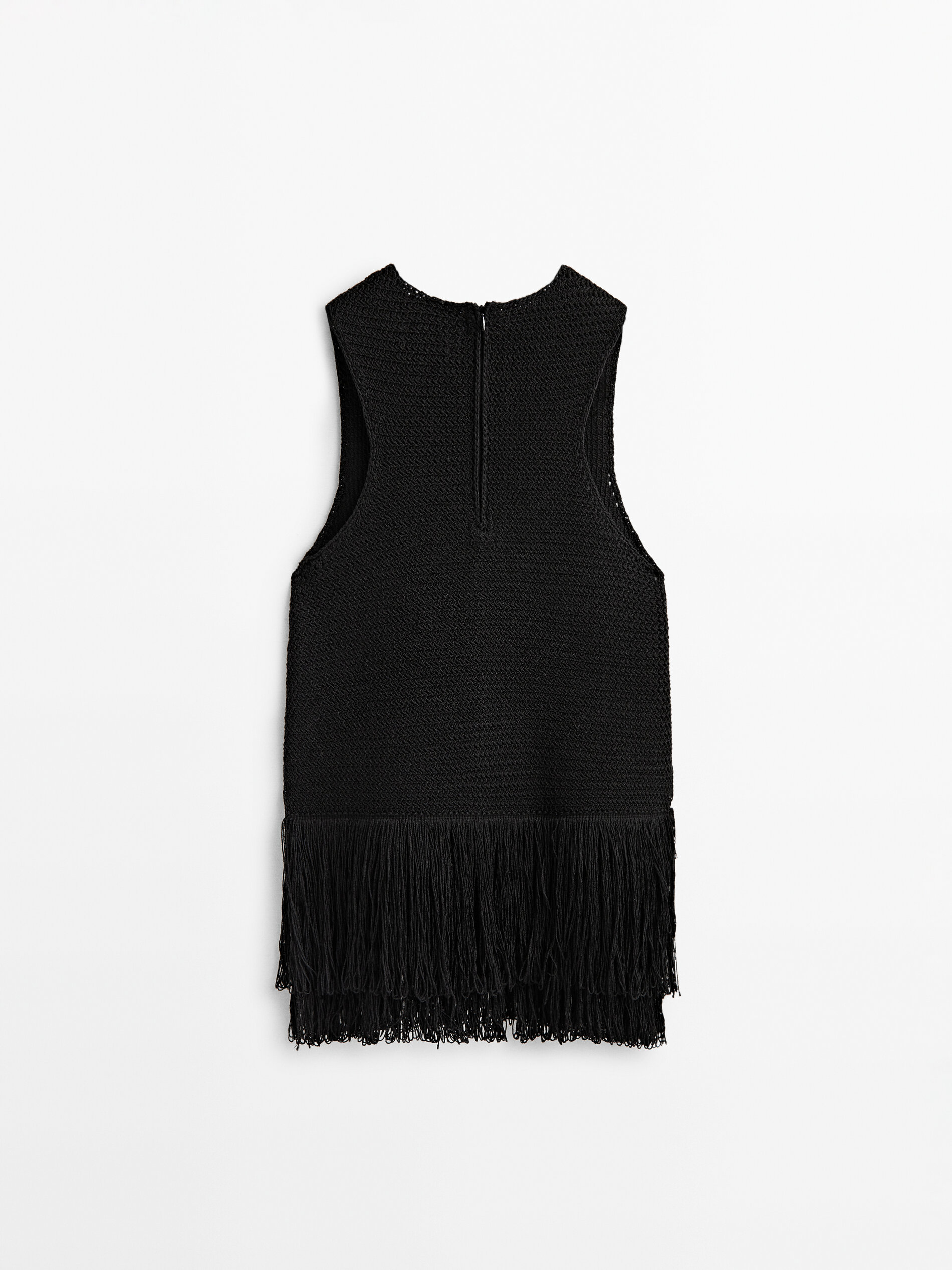 Top punto detalle flecos Edição limitada - NEGRO