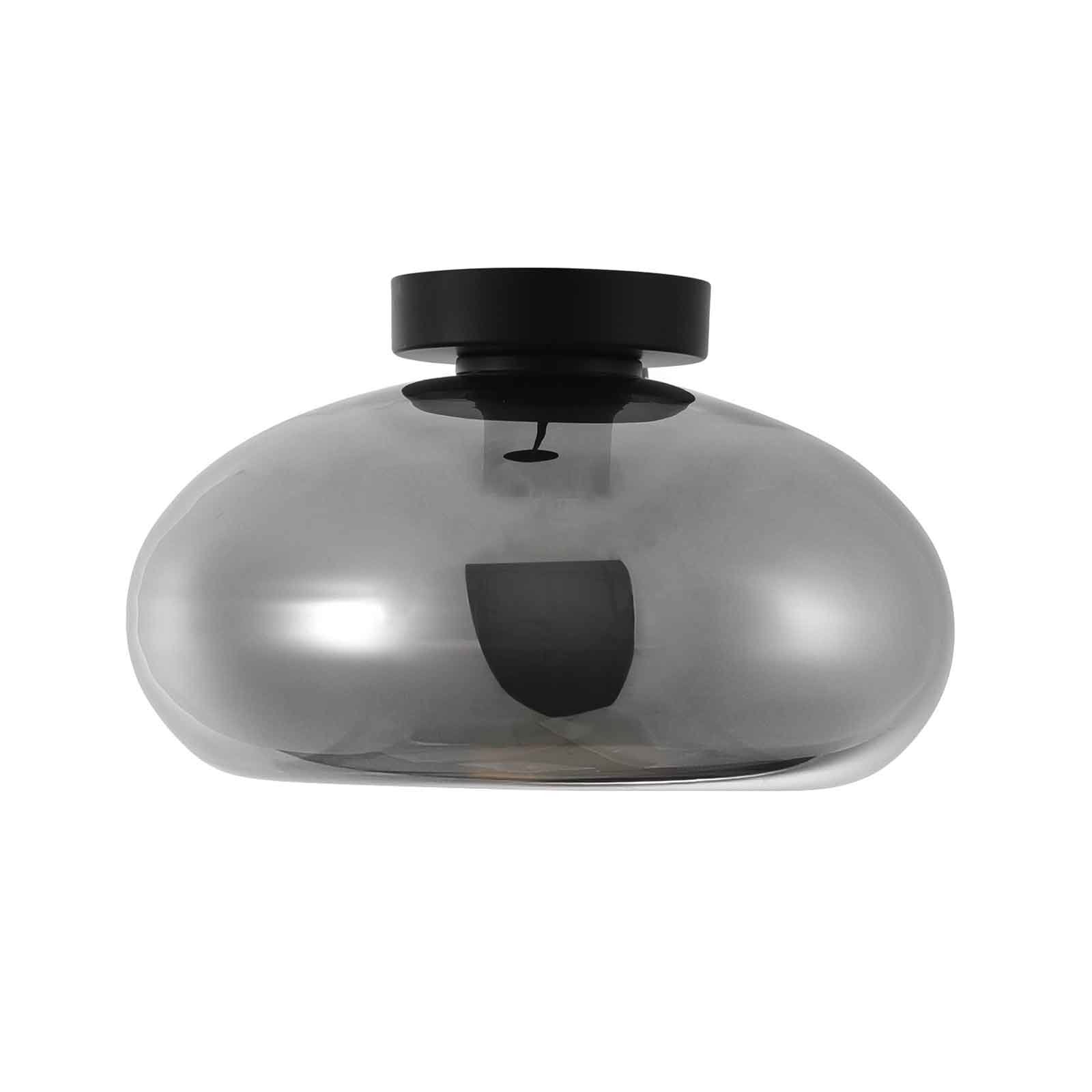Artdelight Plafondlamp Paradise Zwart & Smoke Glas 28cm