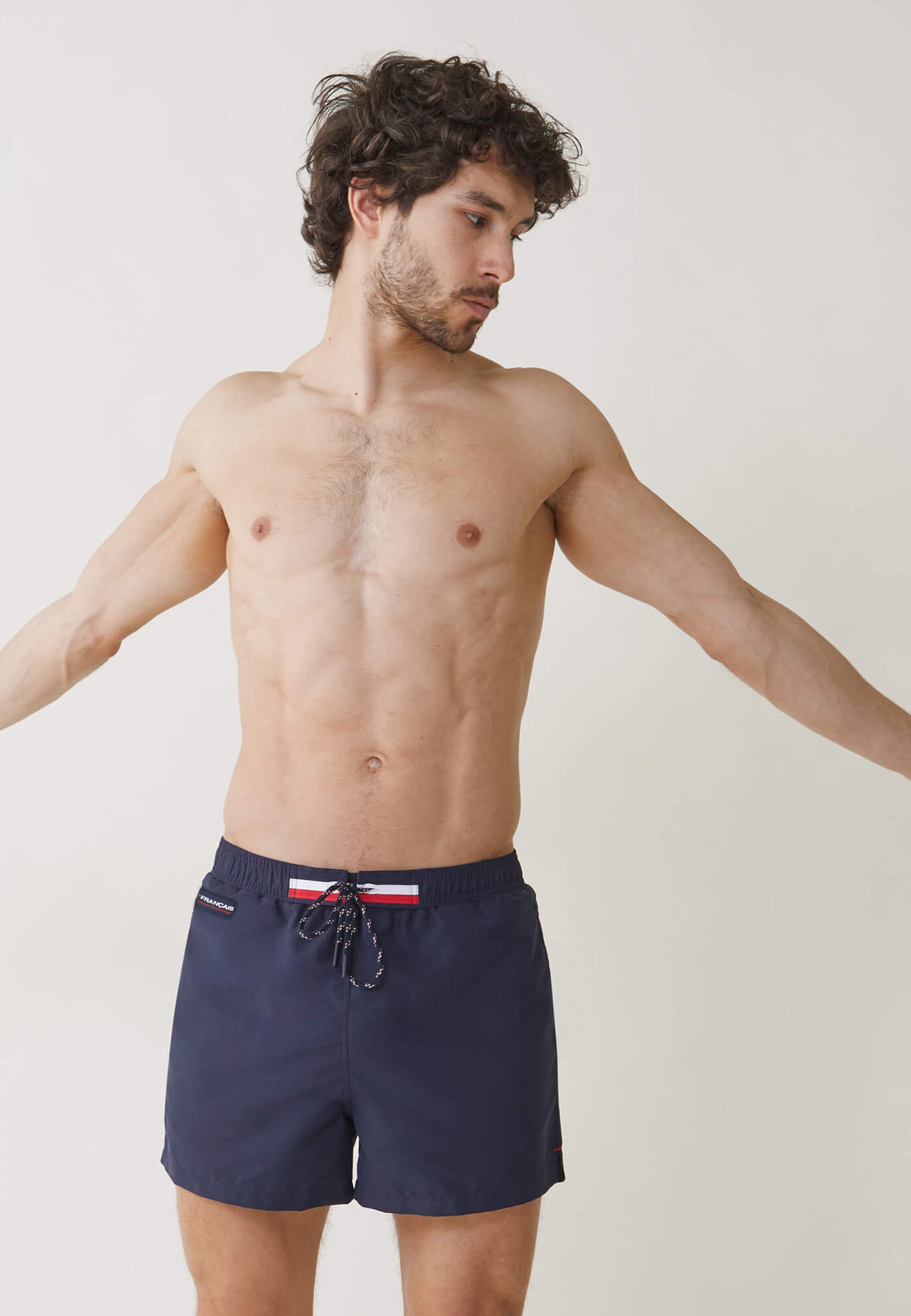 Short de bain court ceinture élastiquée-Liamone Marine