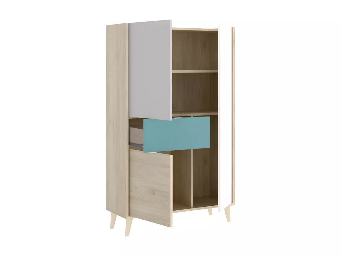Buffet haut BICA - 3 portes 1 tiroir - Multicolore