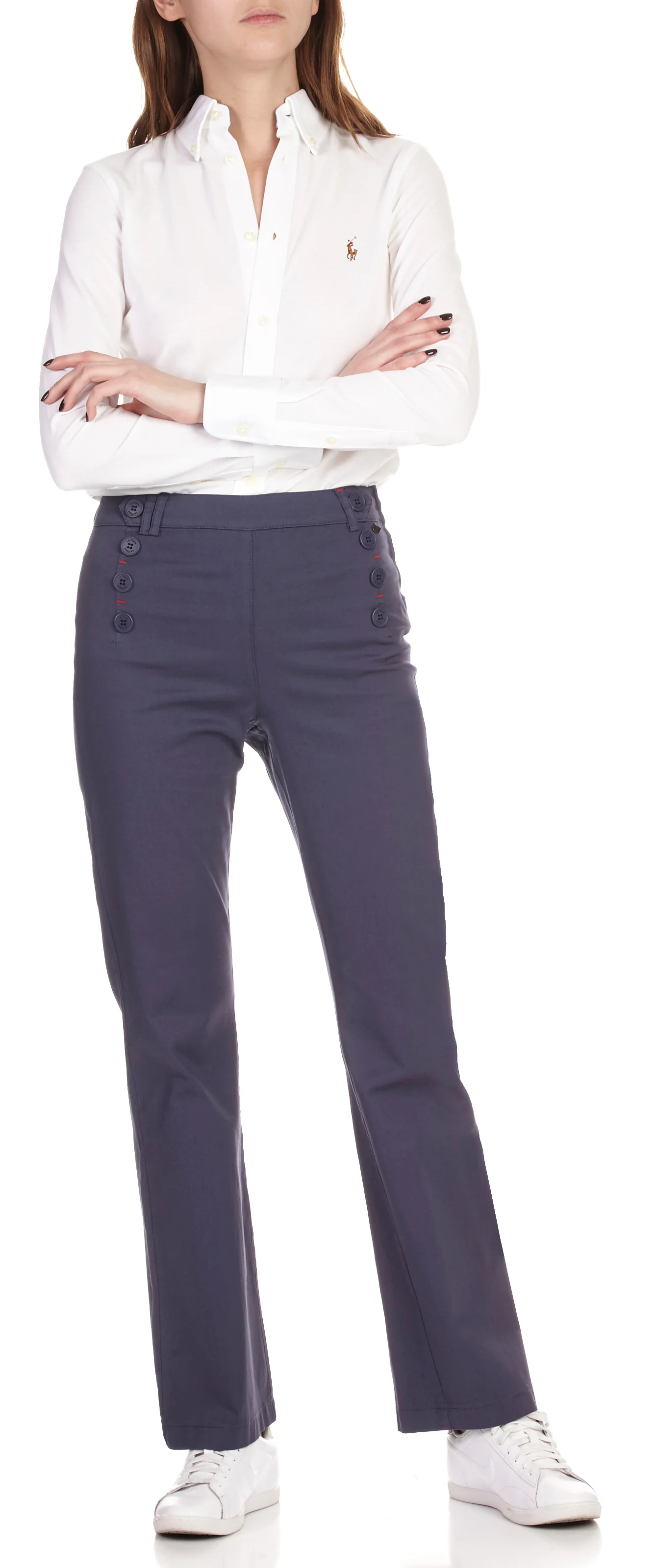 Chemise col américain cintrée en coton | Blanc