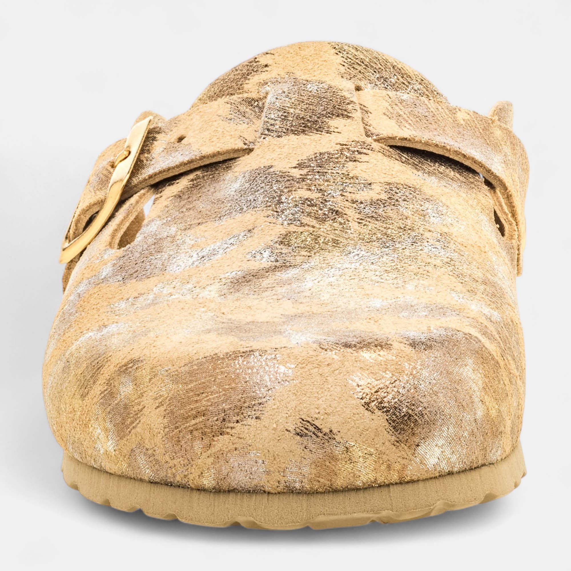 Mules semelle liège Femme en cuir beige