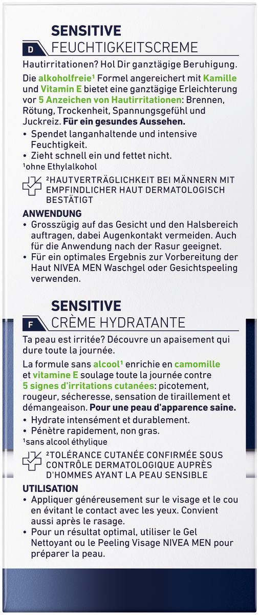 (75ml) Sensitive Feuchtigkeitscreme Gesichts Creme (88818)