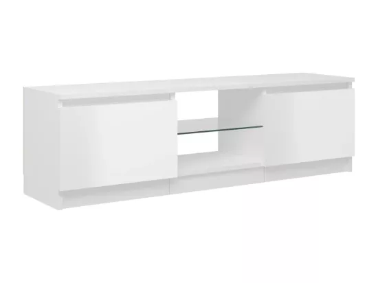 Meuble TV avec lumières LED blanc brillant 120x30x35,5 cm