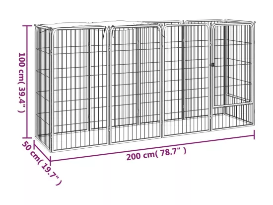 Parc pour chien 10 noire 200 x 50 x 100 cm 02_0043601