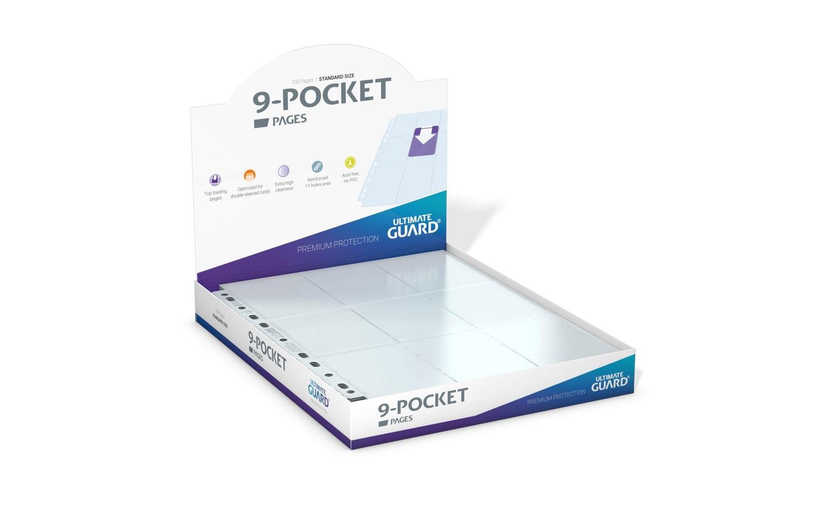 Ordner-Einlagen 9-Pocket Pages 100 Stk.Hochwertige Ordnerseiten mit 9 Taschen