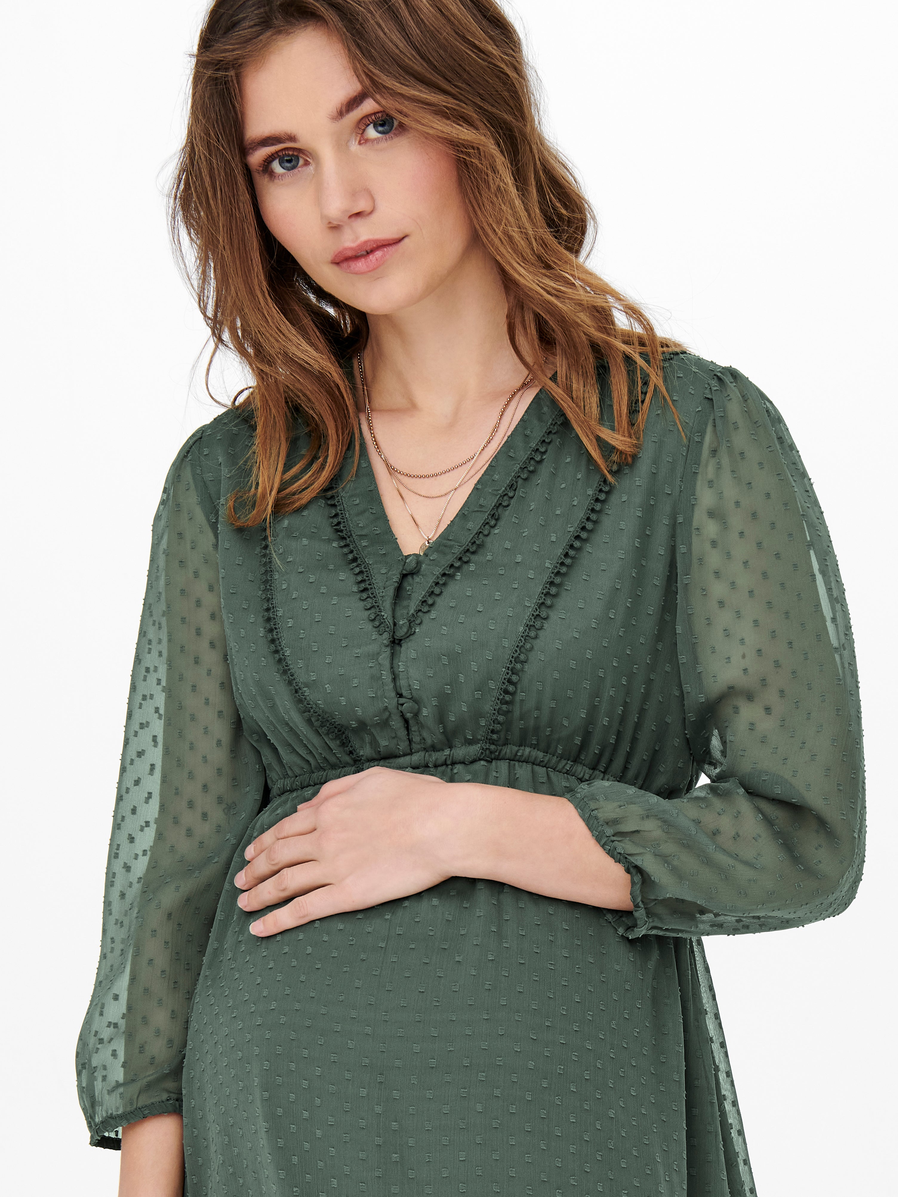 OLMBETTINA Langes Kleid Balsam Green