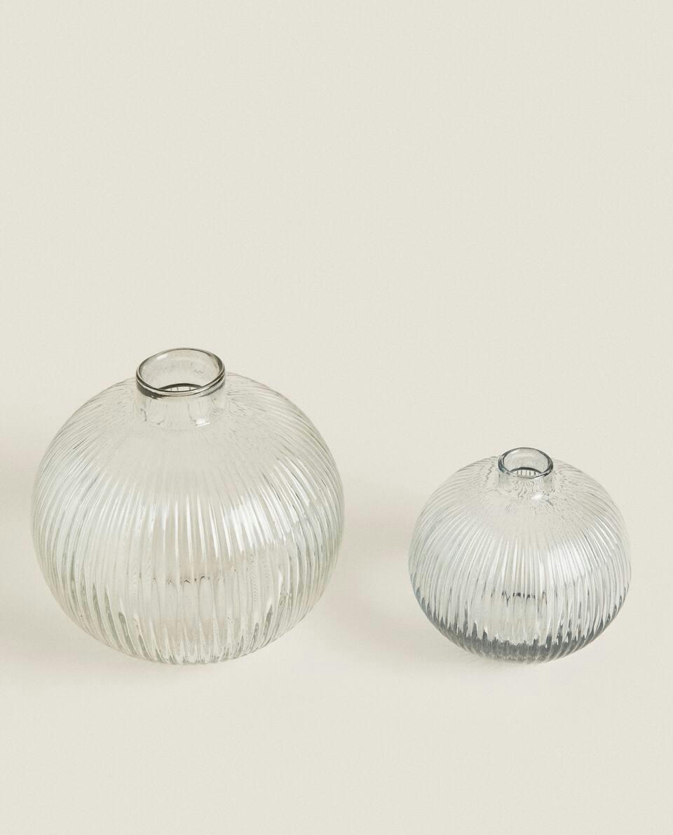 VASO DE VIDRO COM LINHAS