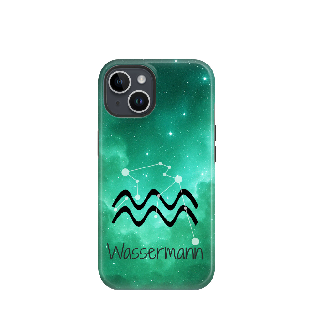 iPhone 14 Hybrid (Kunststoff / Gummi) Hülle Wassermann 2 - Grün