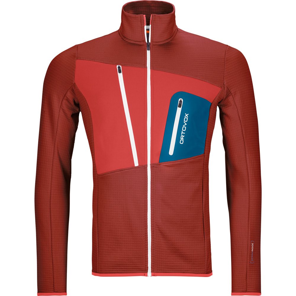 ORTOVOX Fleece Grid Jacke Herren clay orange