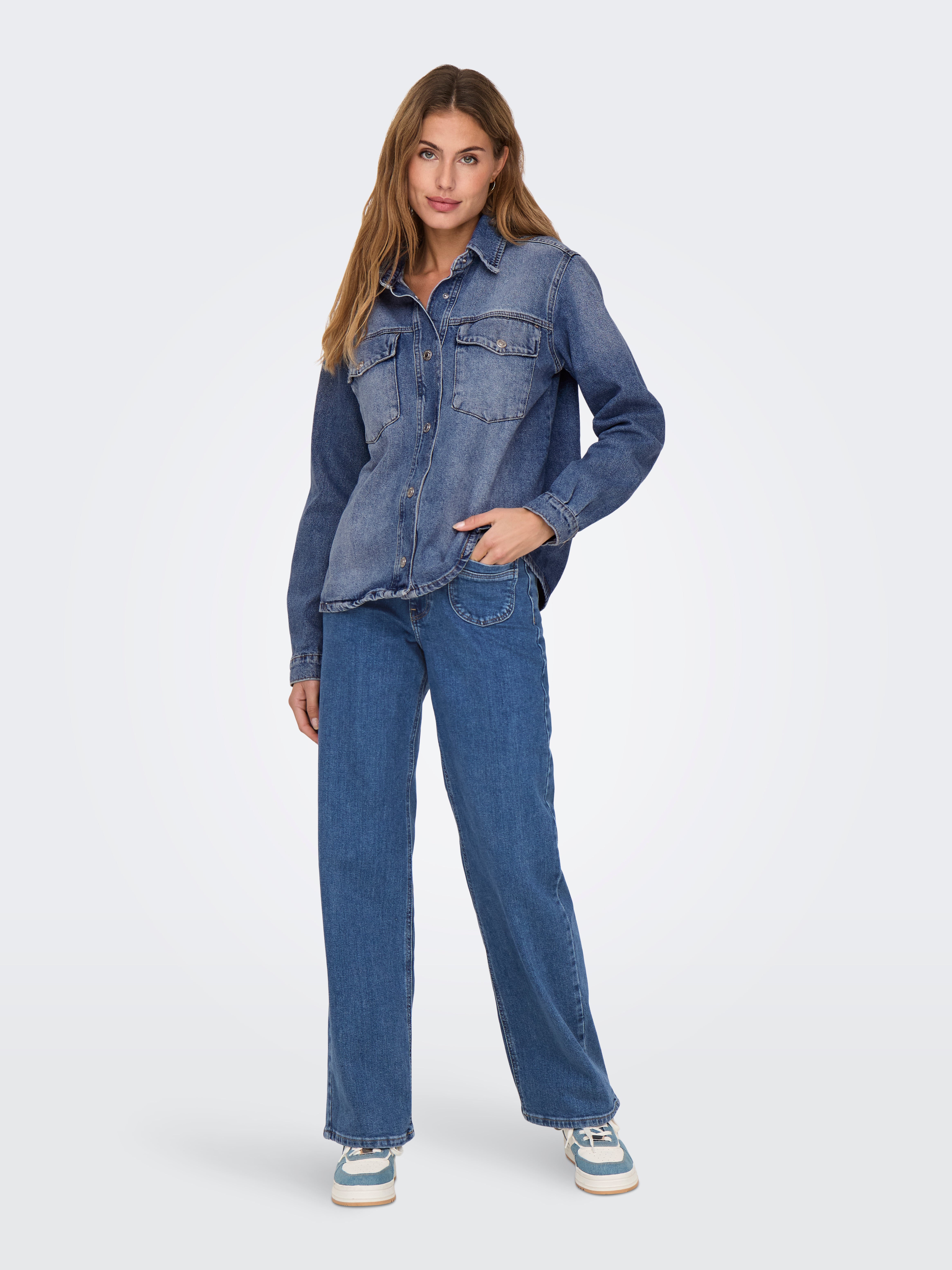 ONLELLA Jeanshemd Medium Blue Denim