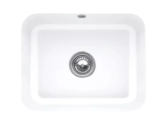 Evier 1 bac VILLEROY ET BOCH Cisterna 60C Blanc CeramicPlus avec vidage manuel