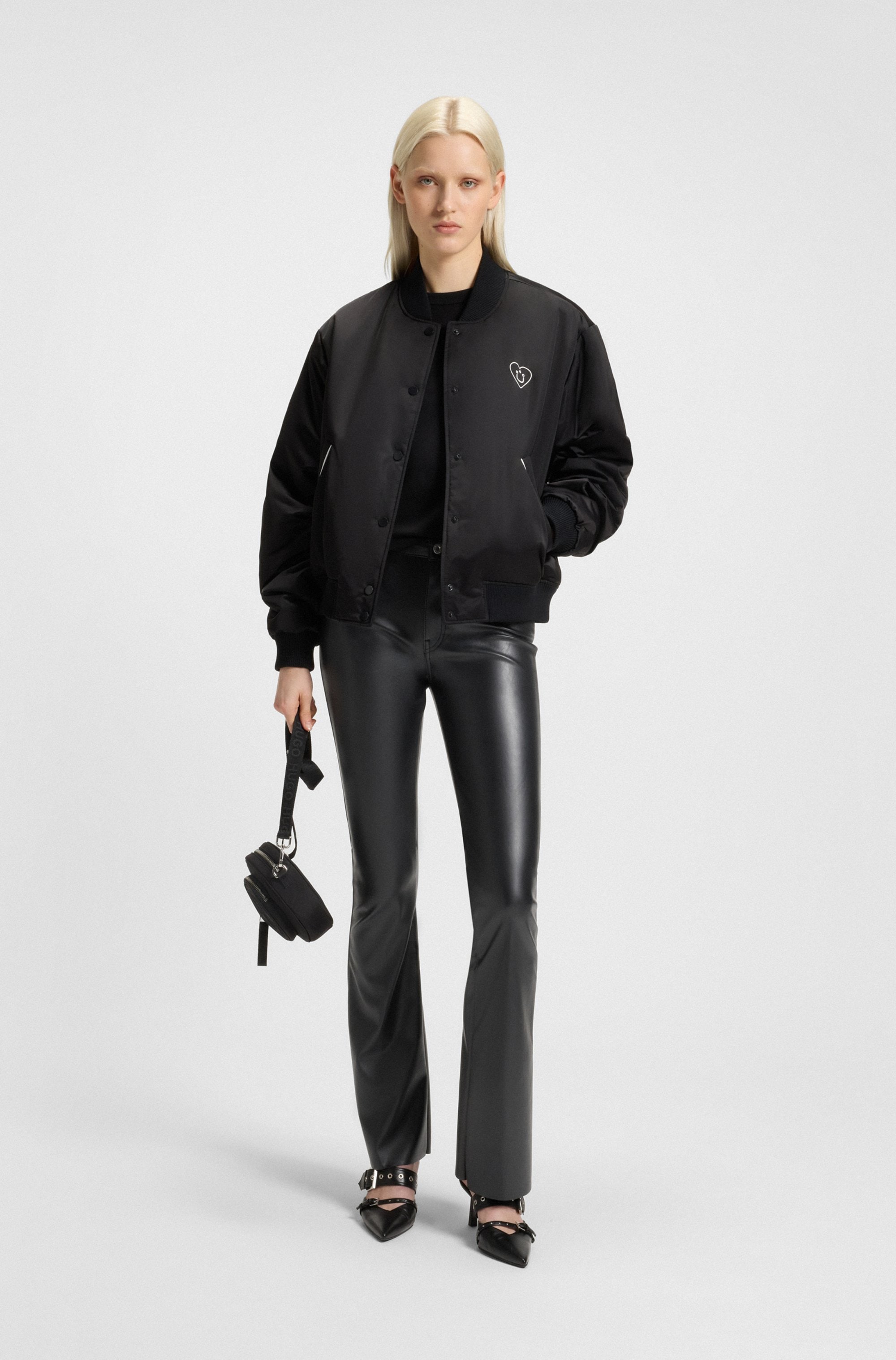 HUGO Blue Bootcuthose »Hableu«  Mid Rise, aus Kunstleder