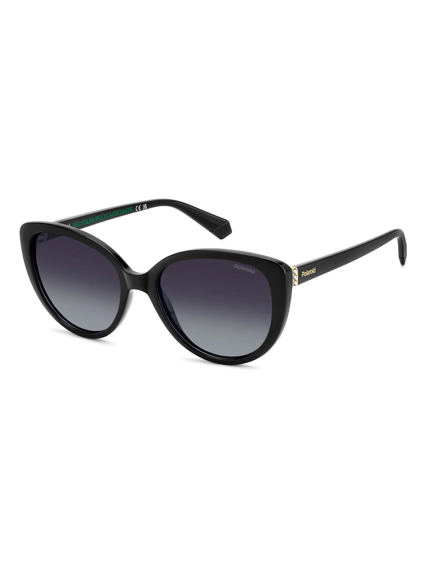 Polaroid Cat Eye Black Sunglasses With Jewel Embellishment