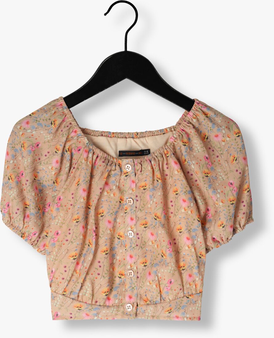 NONO roze nono blouse tomas floral cropped blouse puffed sleeve
