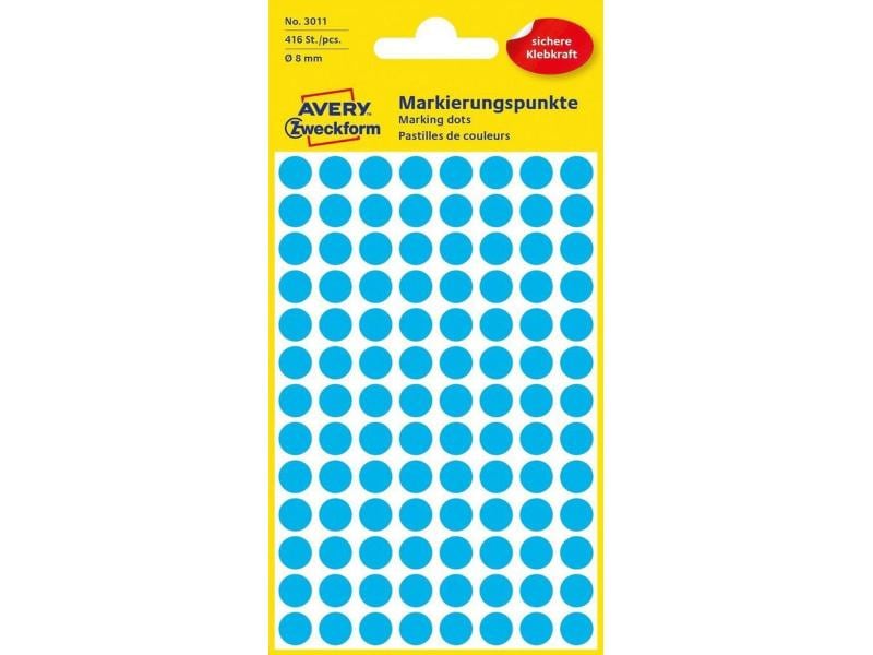 Avery Zweckform Klebepunkte 8 mm Blau Markierungspunkte Sticker