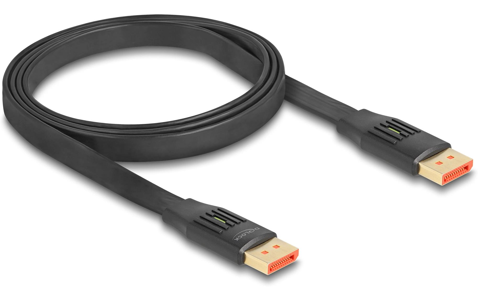 Kabel 8K 60 Hz Flat DisplayPort - DisplayPort, 1 mDelock DisplayPort Flachbandkabel 8K 60 Hz 1 m