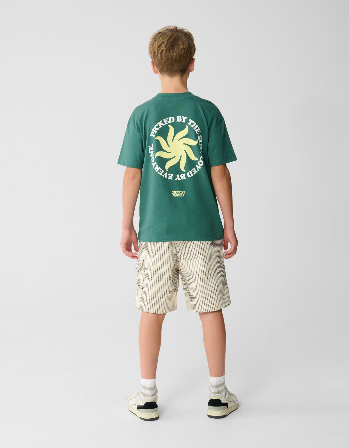 Market Artwork T-shirt Groen