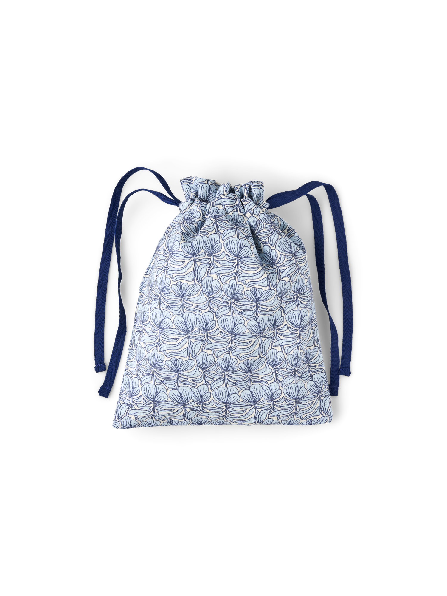 Gavepose i stof  | Bomuld. 25 x 30 cm. | Sky Blue, Off White