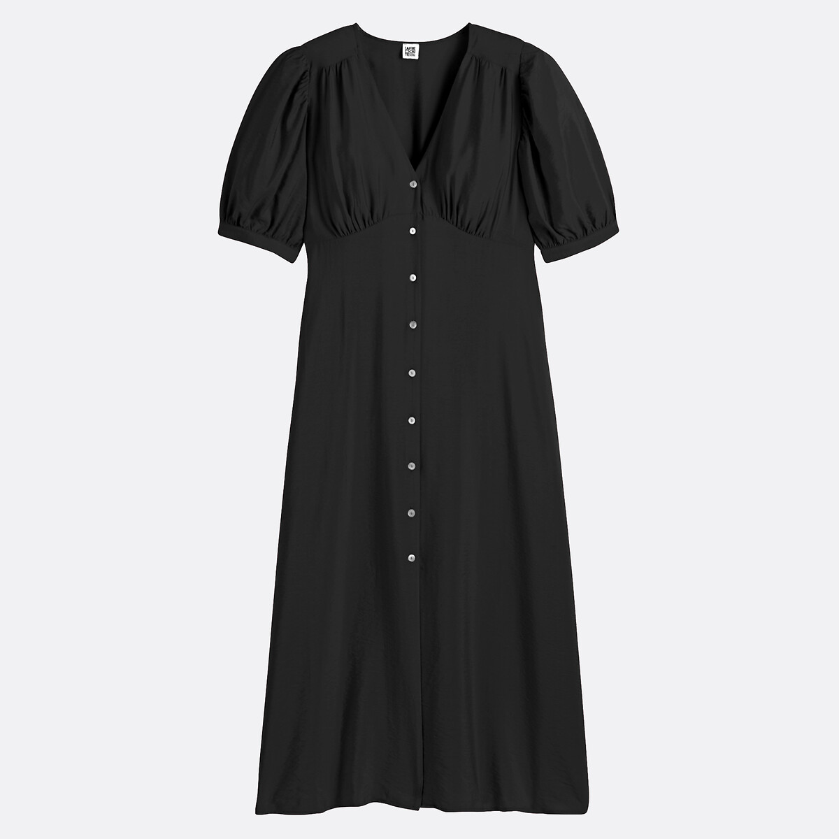 COLEÇÃO LA REDOUTE<br>Vestido longo, decote em V, mangas até o cotovelo