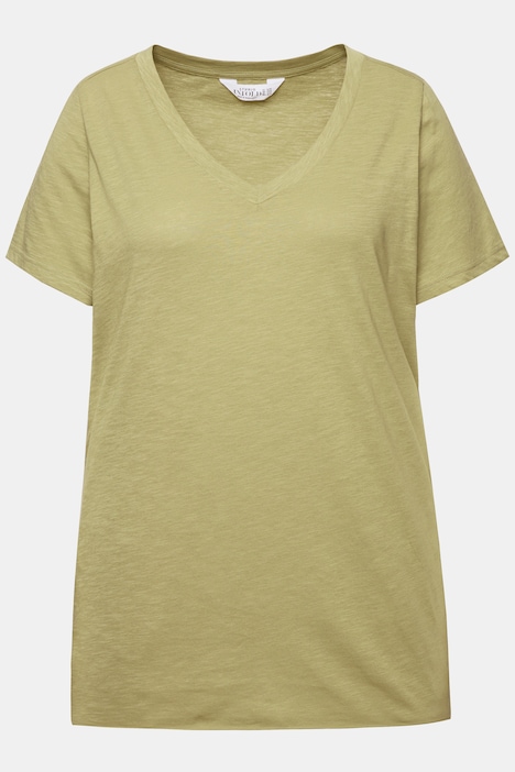T-Shirt, Wide Classic Fit, V-Ausschnitt, Halbarm