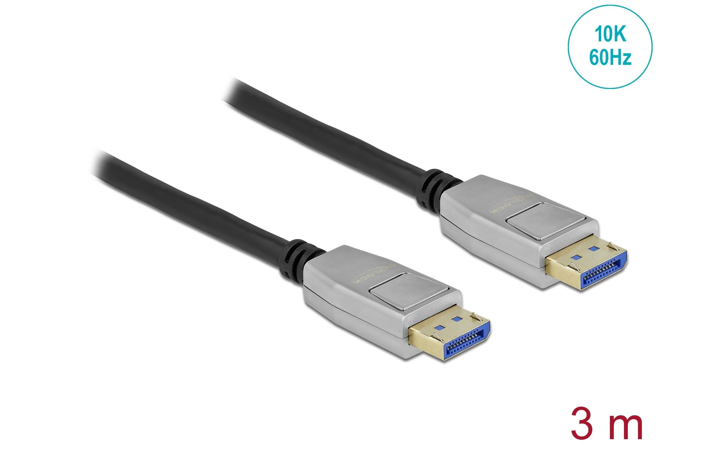 Kabel 10K 60Hz, 54Gbps DisplayPort - DisplayPort, 3 mDelock DisplayPort Kabel 10K 60 Hz 54 Gbps 3 m
