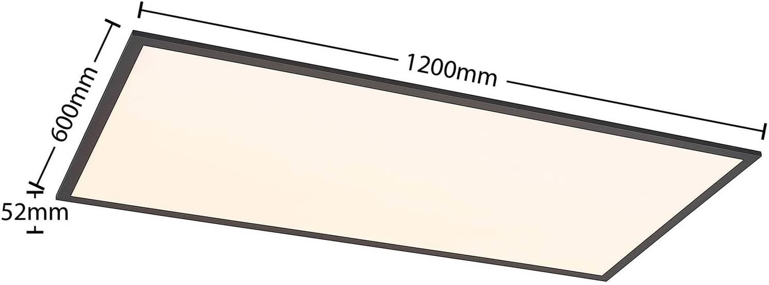 Lindby LED Panel Nelios dimmbar mit Leselampe (Modern) in Schwarz aus Aluminium (1 flammig,) - Bürolampe Deckenlampe Deckenleuchte Lampe Wohnzimmerleuchte