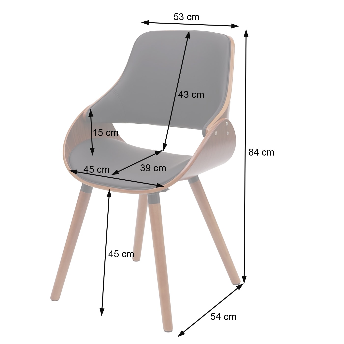 6er-Set Esszimmerstuhl MCW-D23, Küchenstuhl Stuhl, Retro-Design ~ Kunstleder schwarz